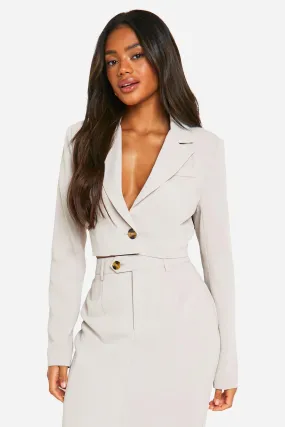 Oversized Cropped Boxy Tailored Blazer