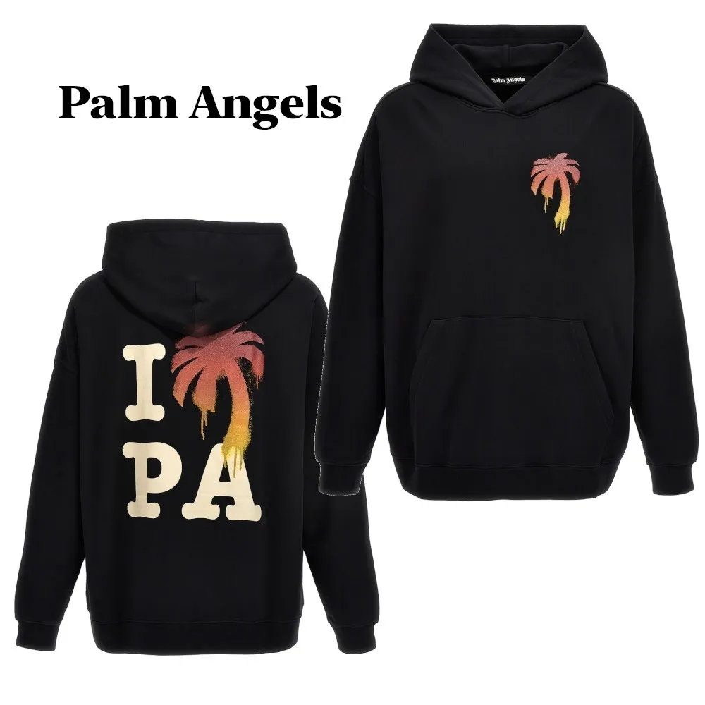 Palm Angels  |Pullovers Monogram Tropical Patterns Blended Fabrics