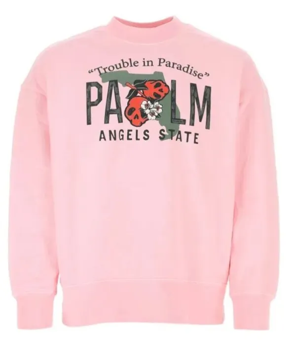 Palm Angels  |Street Style Long Sleeves Plain Logo Sweatshirts