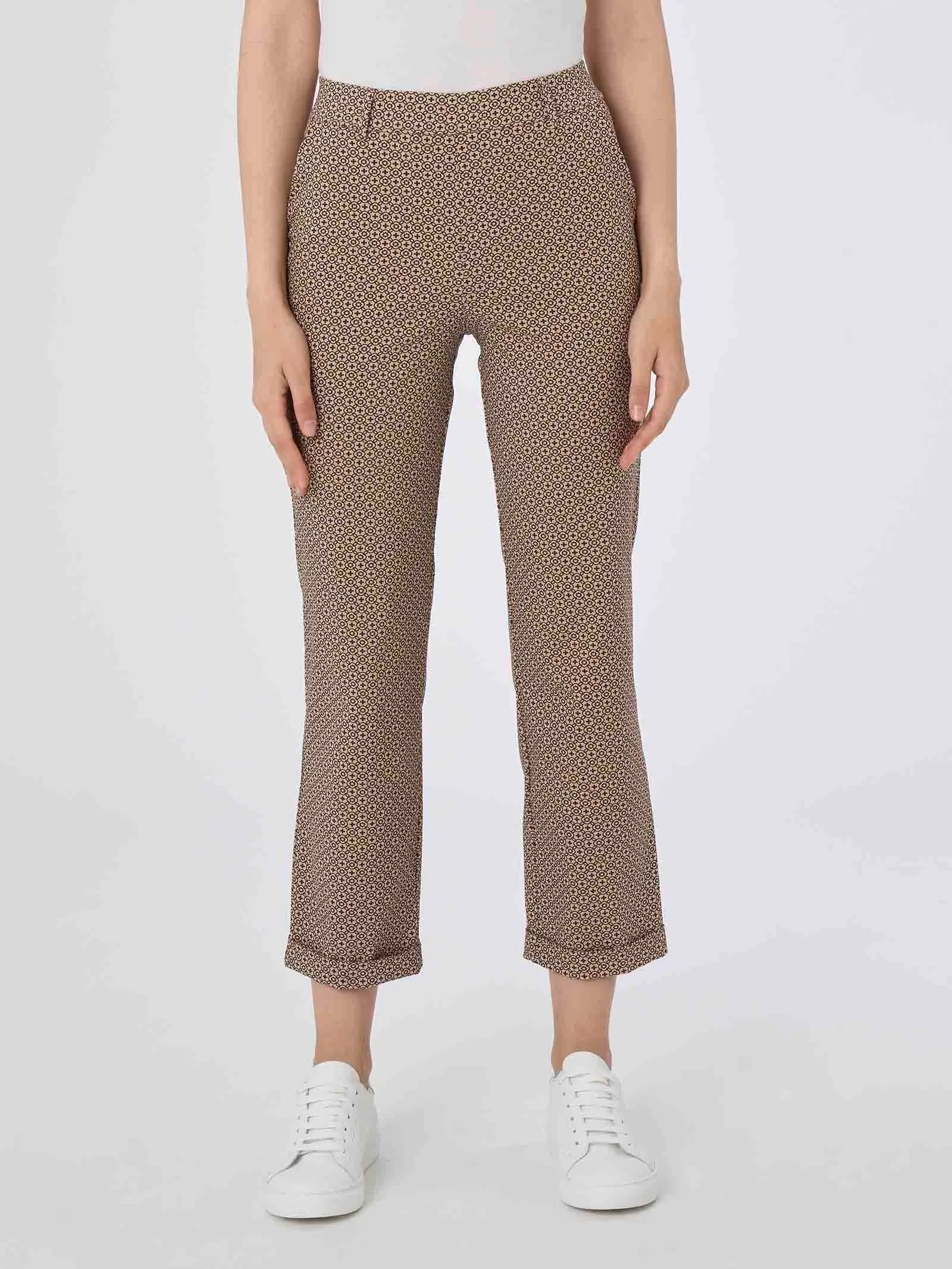 Pantalone a gamba dritta in Digital Compact - Fant. Irish Cream