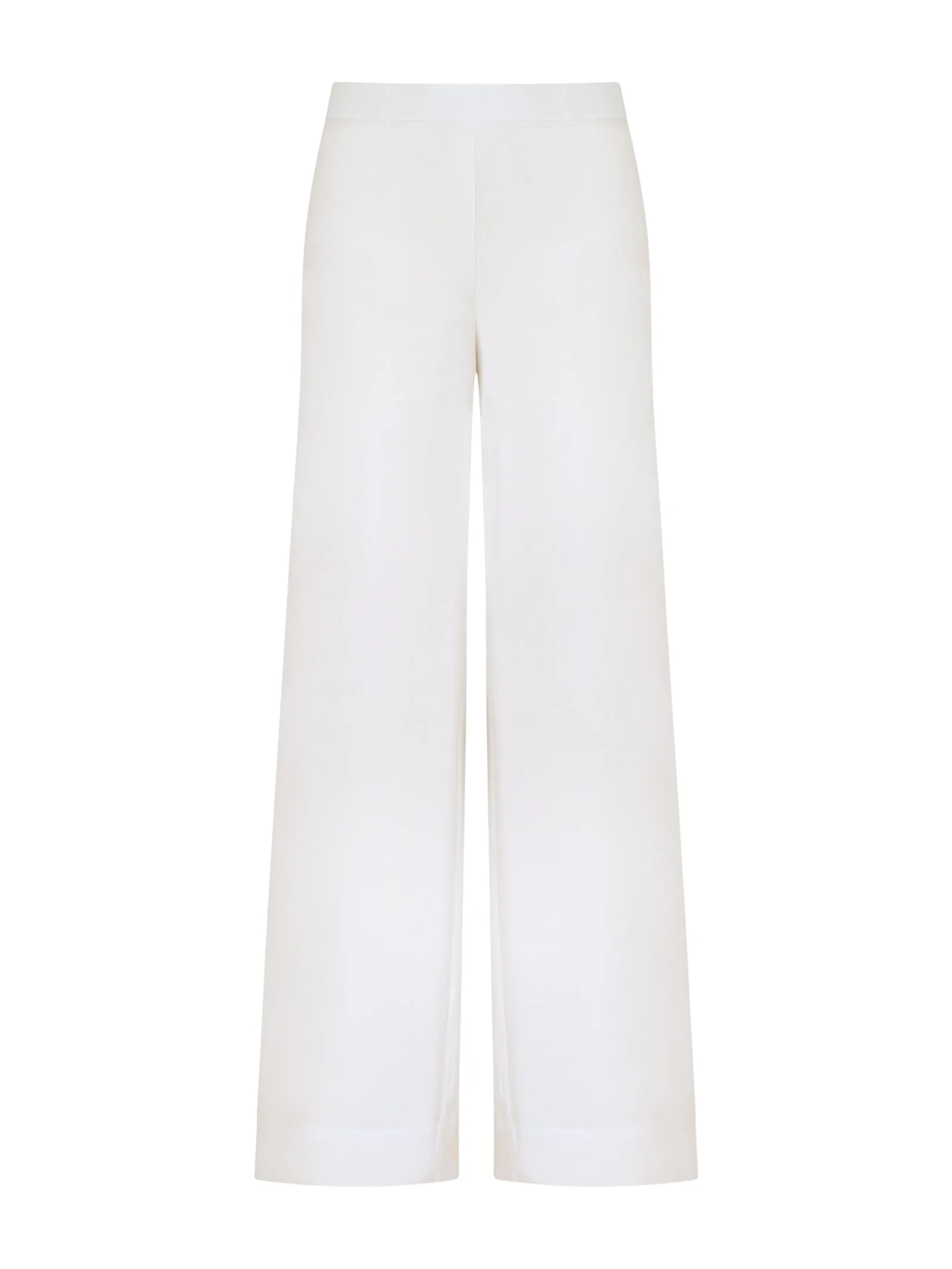 Pantalone a palazzo in Compact Light - Bianco