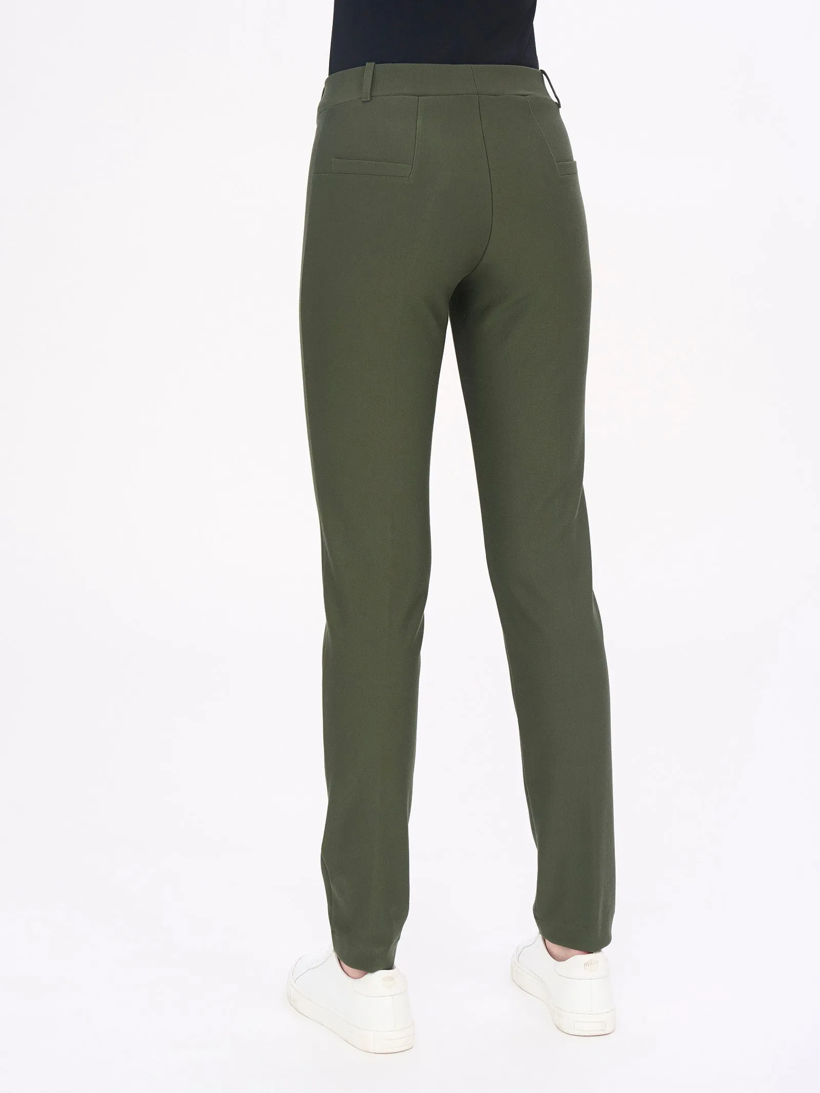 Pantalone a sigaretta in tessuto Compact - Cammello