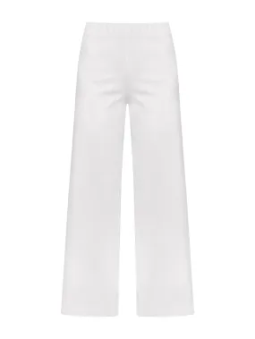 Pantalone ampio alla caviglia in Satin Power - Bianco