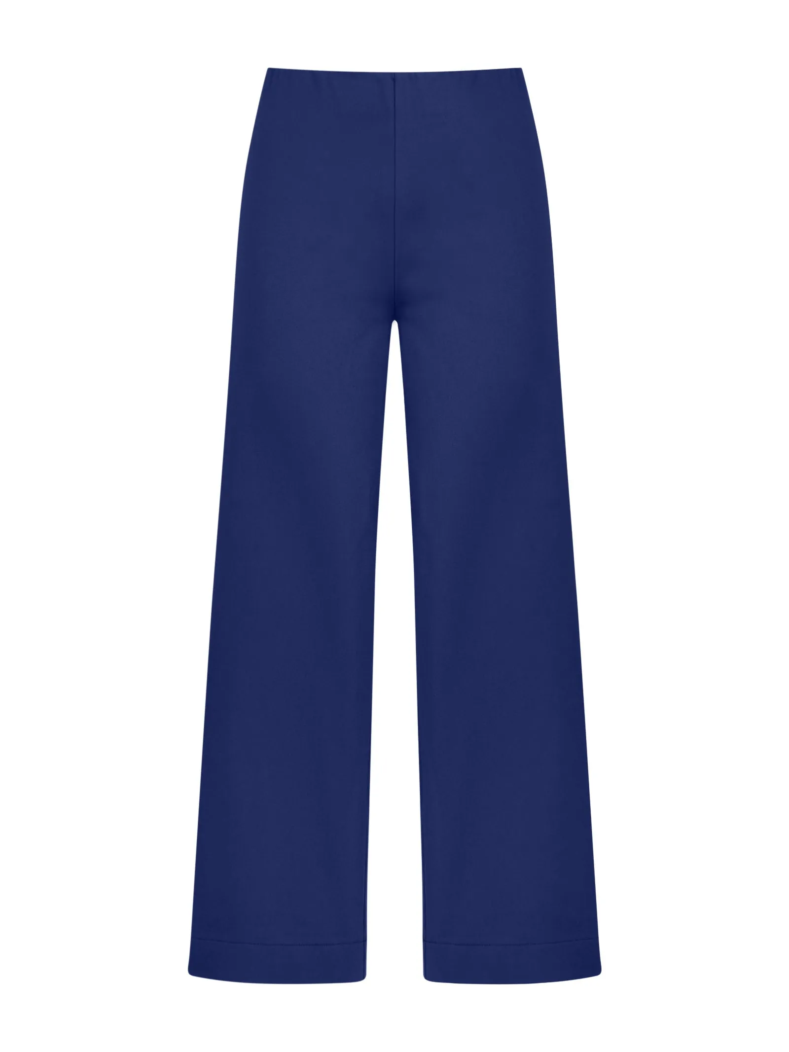 Pantalone ampio alla caviglia in Satin Power - Blueberry