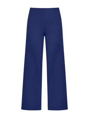 Pantalone ampio alla caviglia in Satin Power - Blueberry