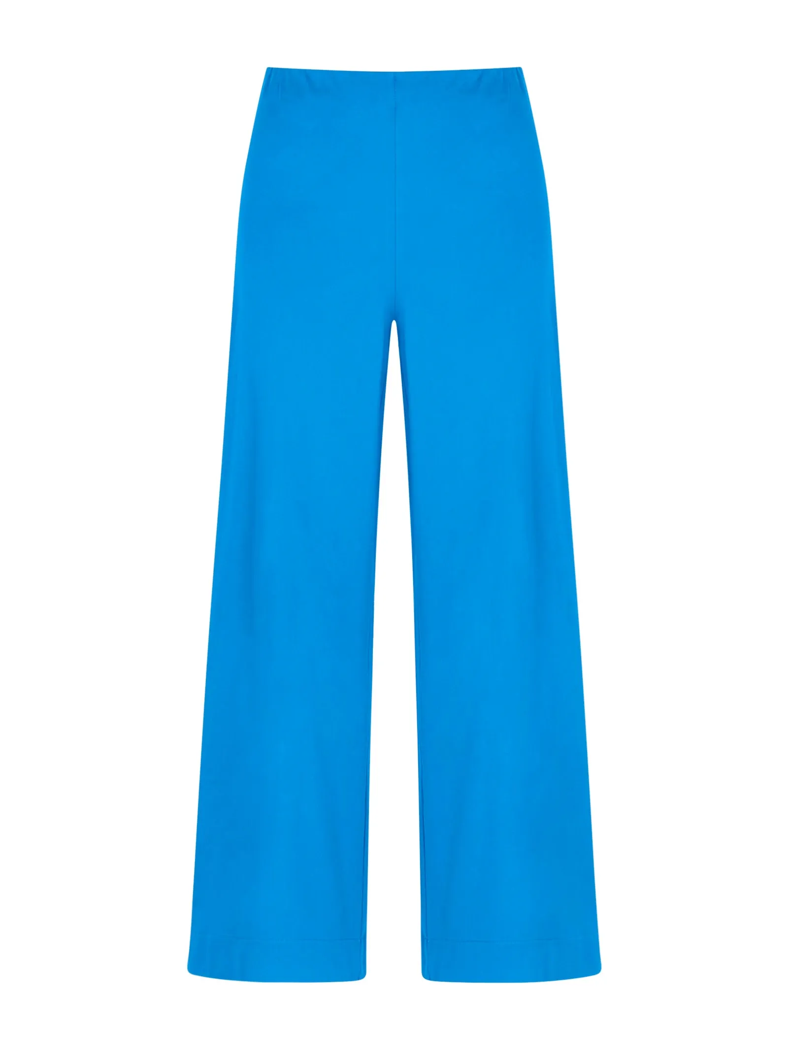 Pantalone ampio alla caviglia in Satin Power - Ibiza Blue