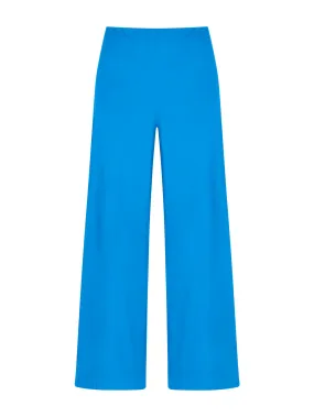 Pantalone ampio alla caviglia in Satin Power - Ibiza Blue