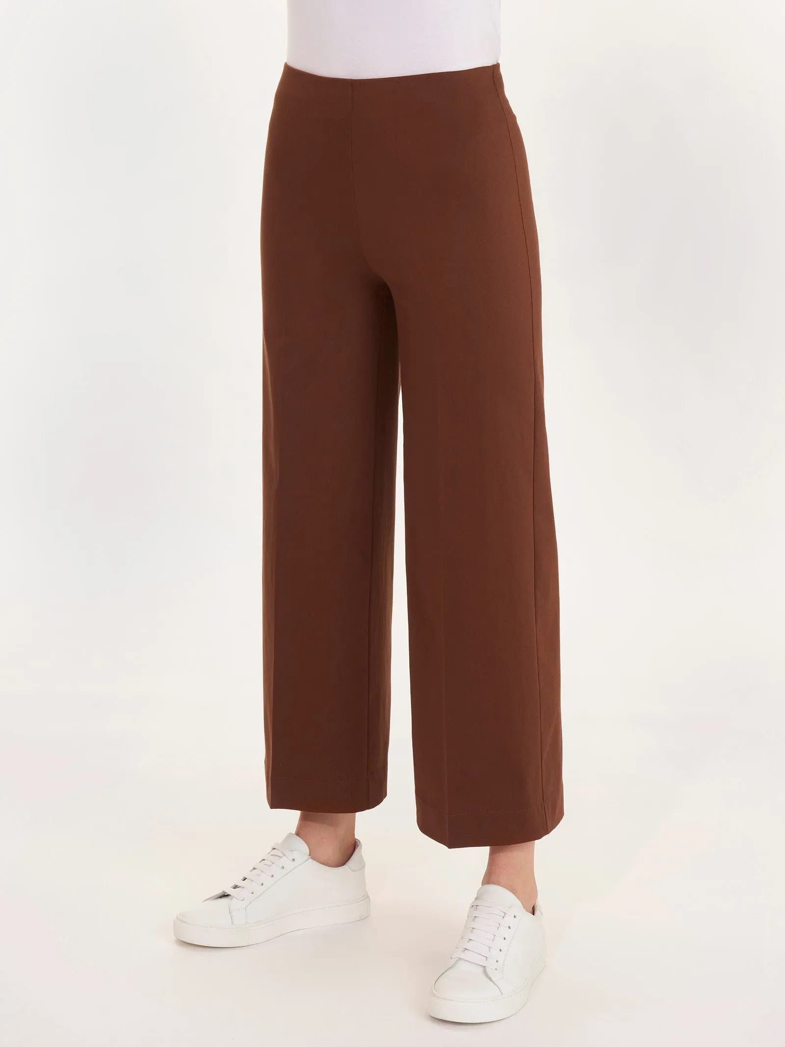 Pantalone ampio alla caviglia in Satin Power - Irish Cream