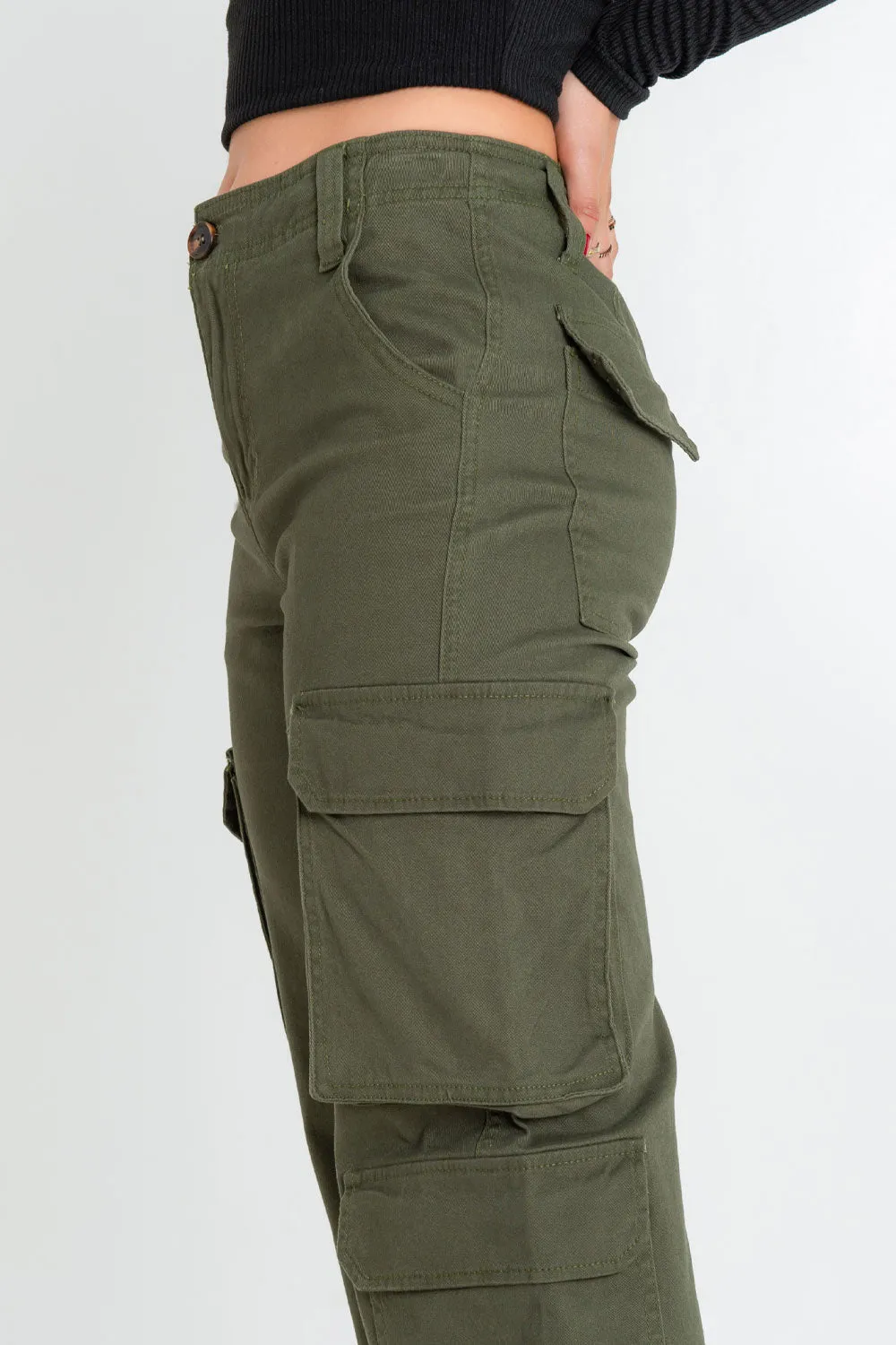 Pantalón cargo de fit recto cintura alta