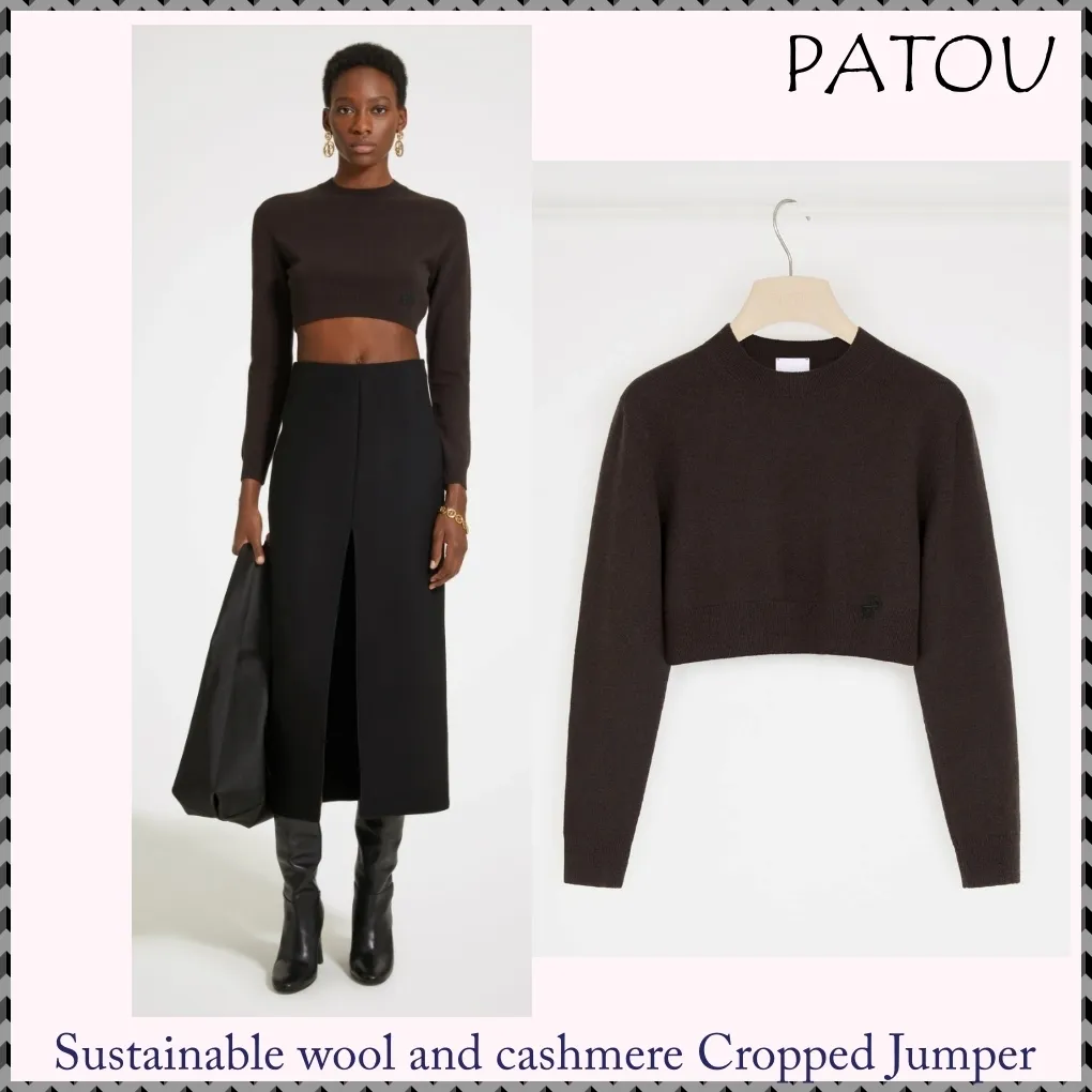 PATOU  |Casual Style Wool Cashmere Silk Sweat Sleeveless Halter Neck