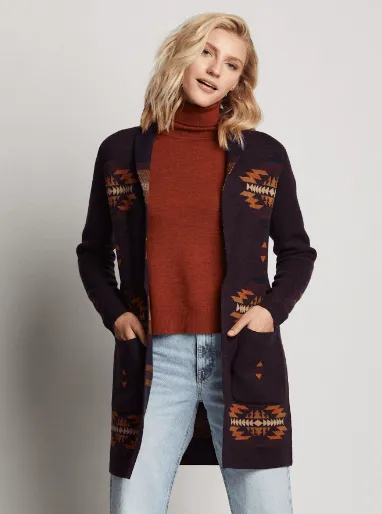 Pendleton Womens Cabernet Shawl- Collar Cardigan