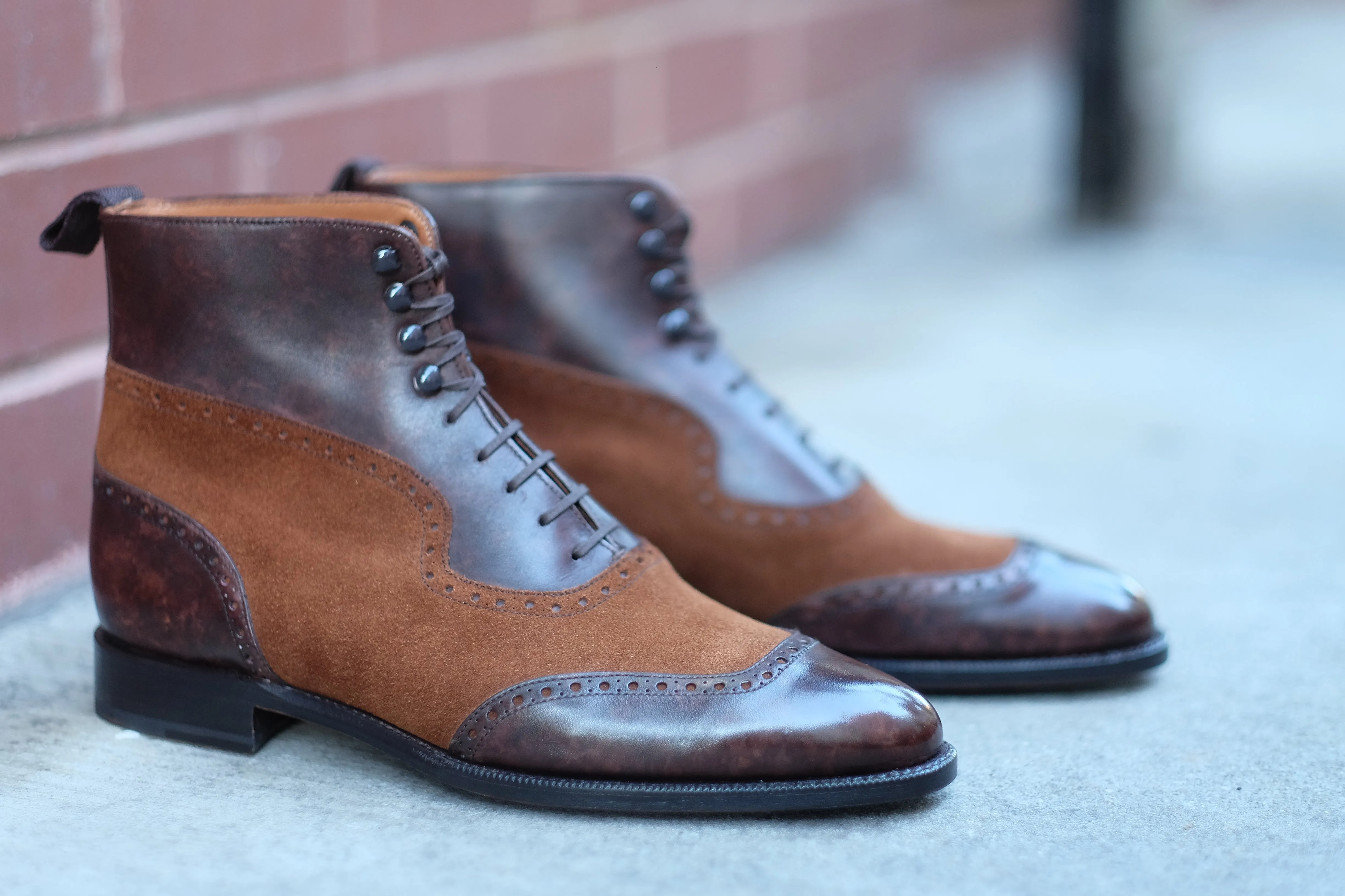 Pinehurst - MTO - Dark Brown Marble Patina / Snuff Suede - TMG Last - Single Leather Sole