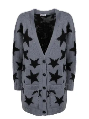 REDValentino Star Jacquard Long-Sleeved Cardigan