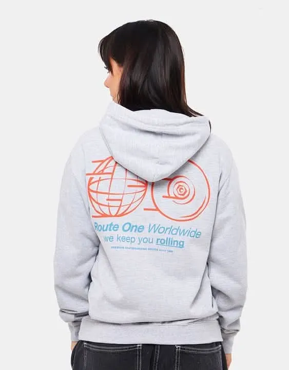 Route One Keep You Rolling Pullover Hoodie - Heather Grey