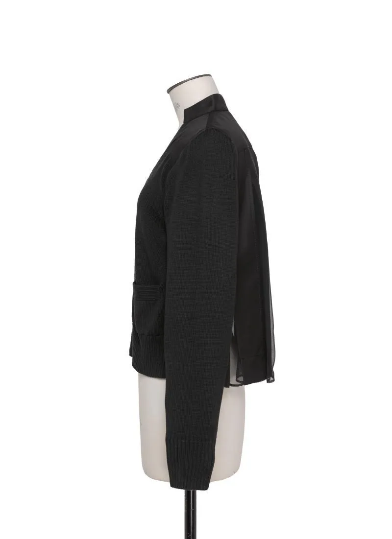 sacai  |Long Sleeves Plain Cotton Elegant Style Cardigans