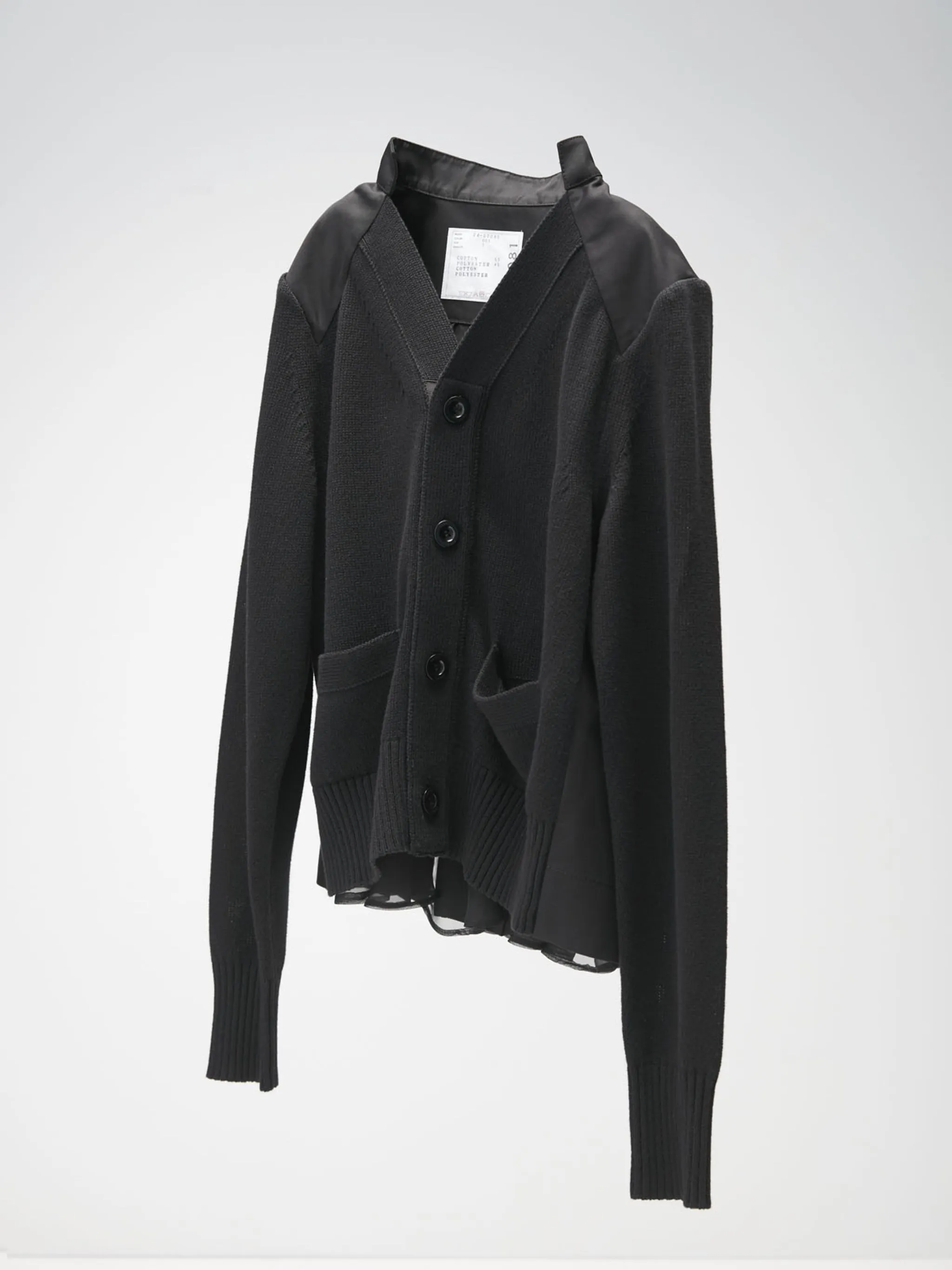 sacai  |Long Sleeves Plain Cotton Elegant Style Cardigans