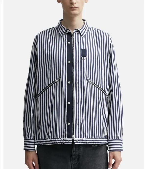 sacai  |Stripes Collaboration Long Sleeves Cotton Logo Designers