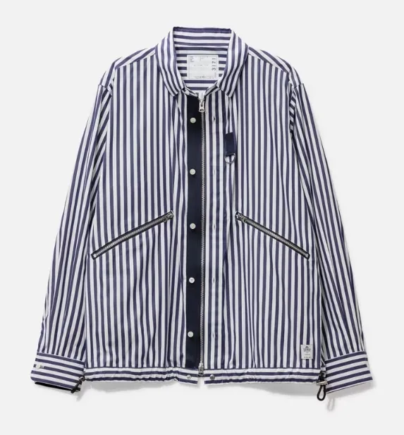 sacai  |Stripes Collaboration Long Sleeves Cotton Logo Designers