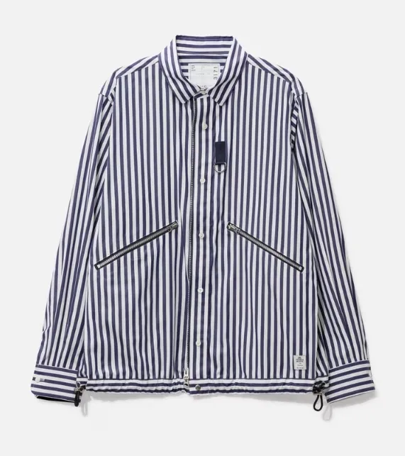 sacai  |Stripes Collaboration Long Sleeves Cotton Logo Designers