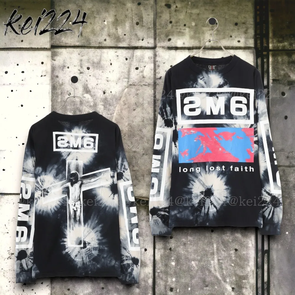 Saint Mxxxxxx  |Crew Neck Pullovers Unisex Street Style Tie-dye Long Sleeves