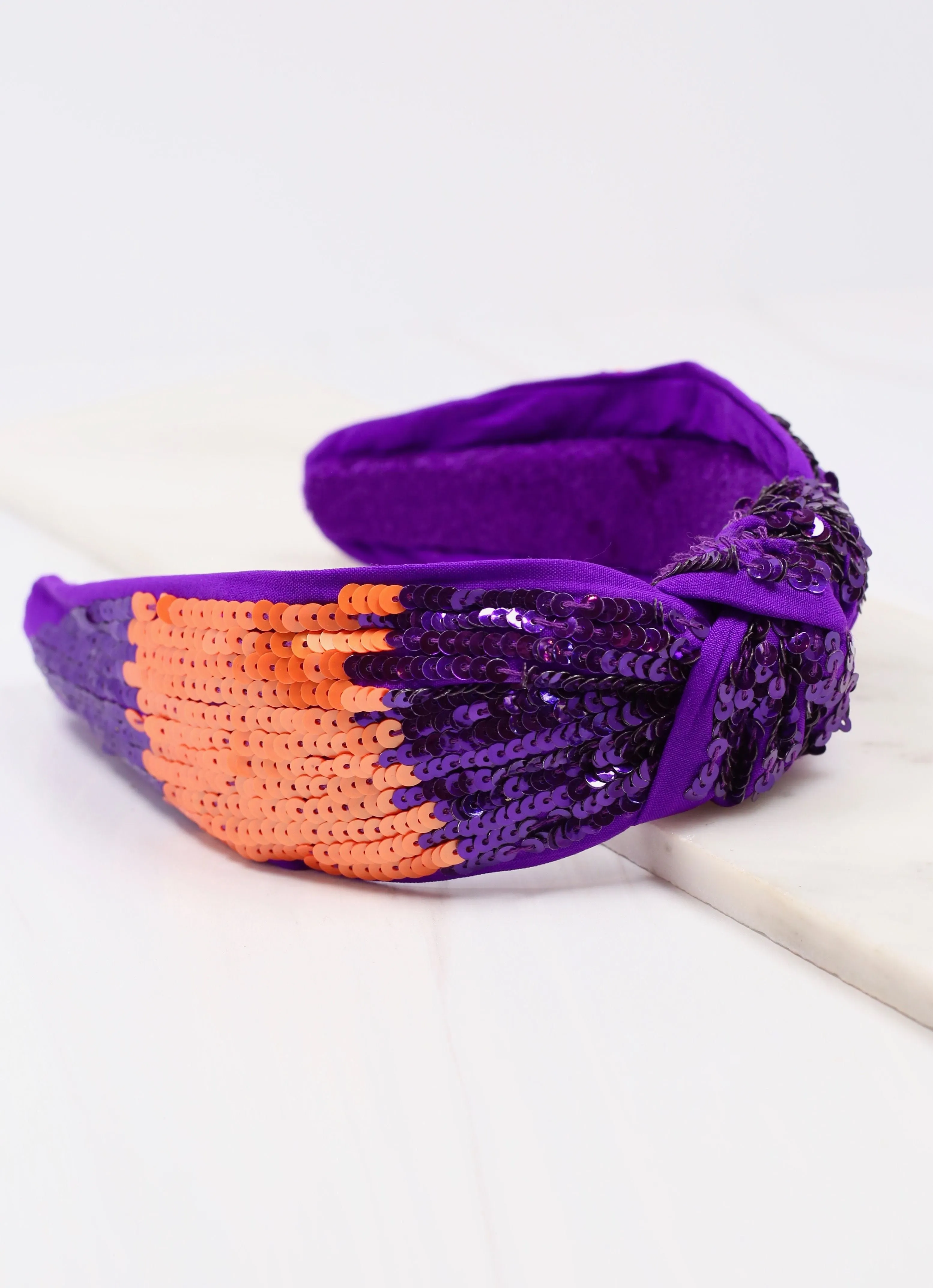 Sanders Sequin Headband PURPLE ORANGE