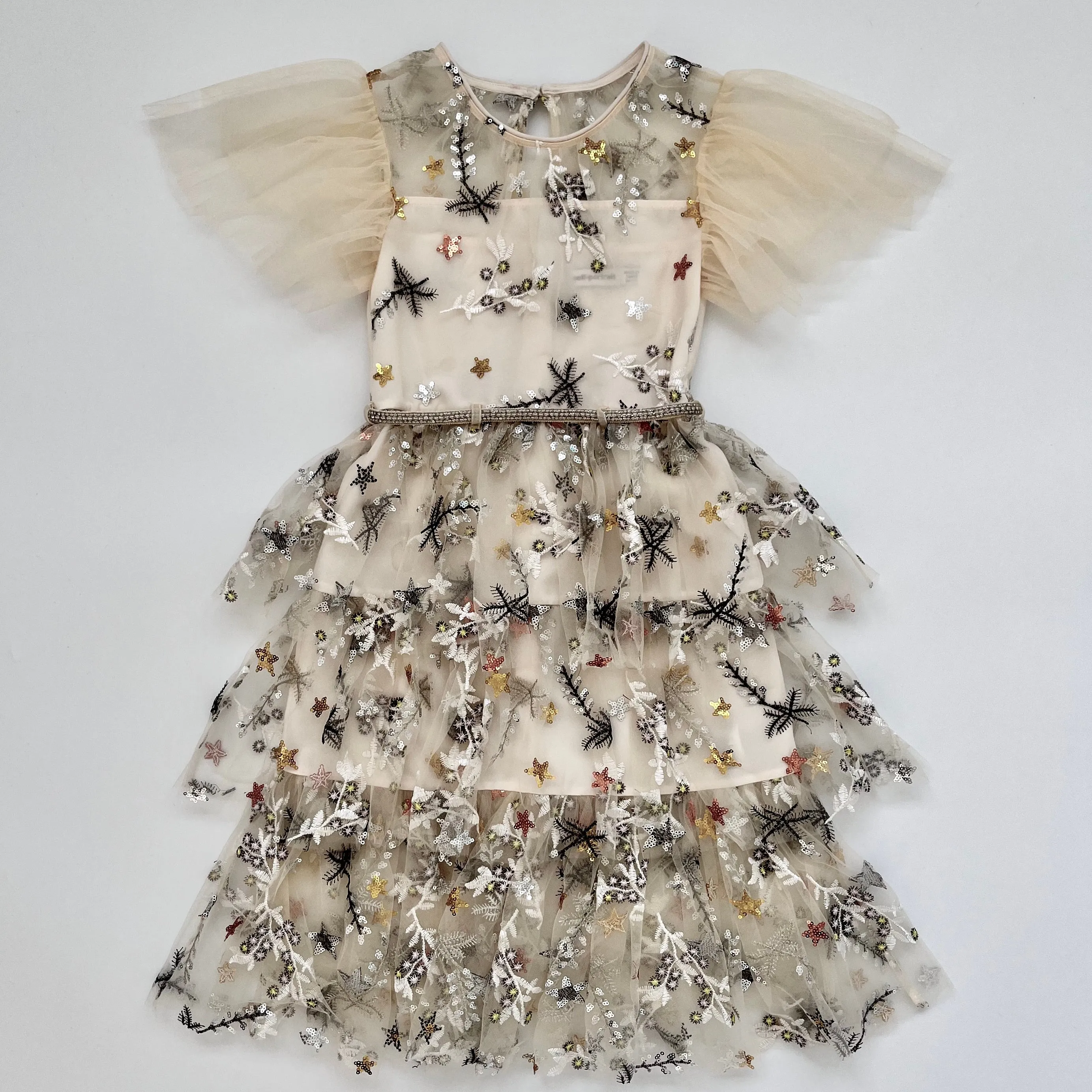 Self-Portrait Tulle Embroidered Dress: 5-6 Years