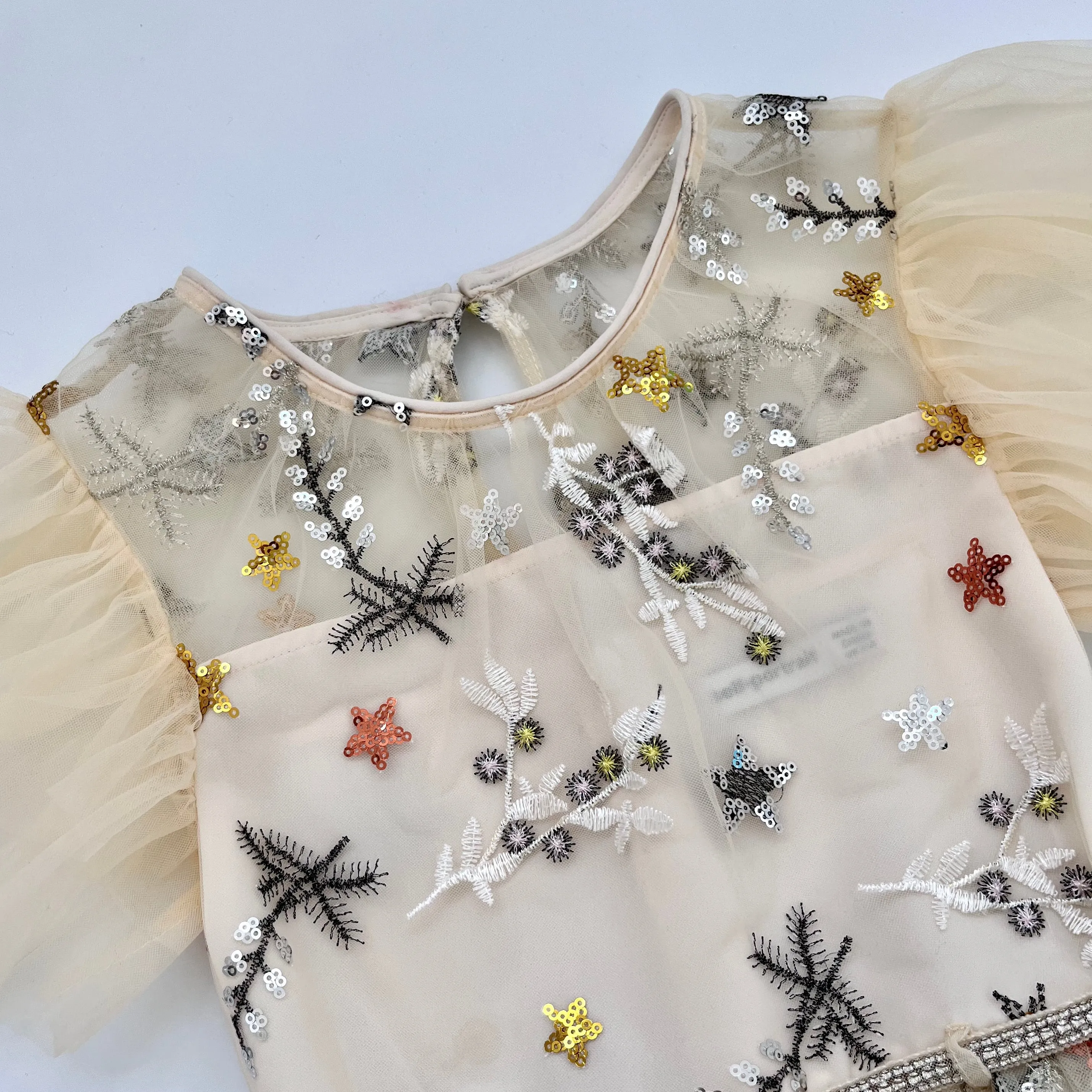 Self-Portrait Tulle Embroidered Dress: 5-6 Years