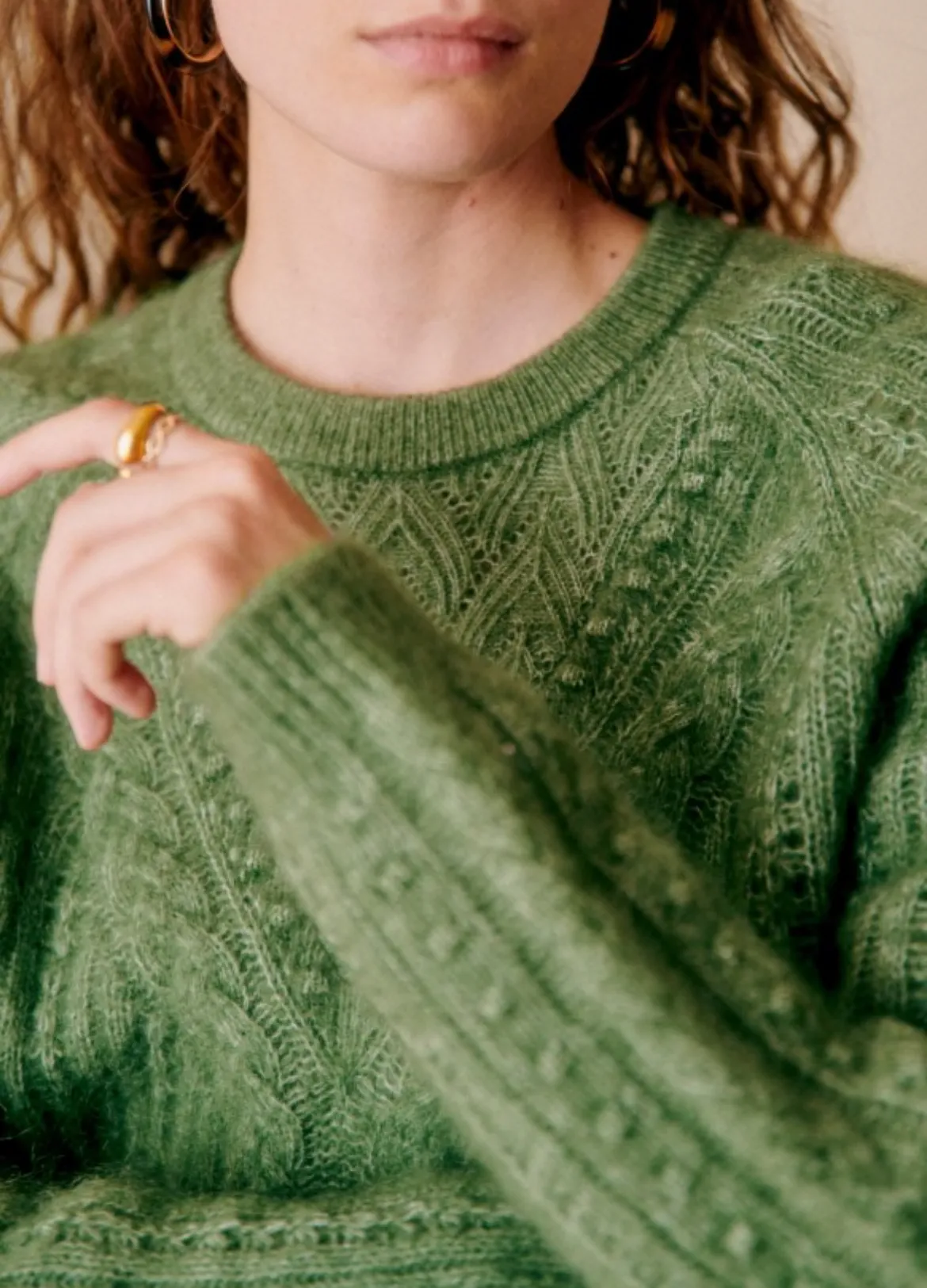 SEZANE  |Wool Long Sleeves V-neck & Crew neck