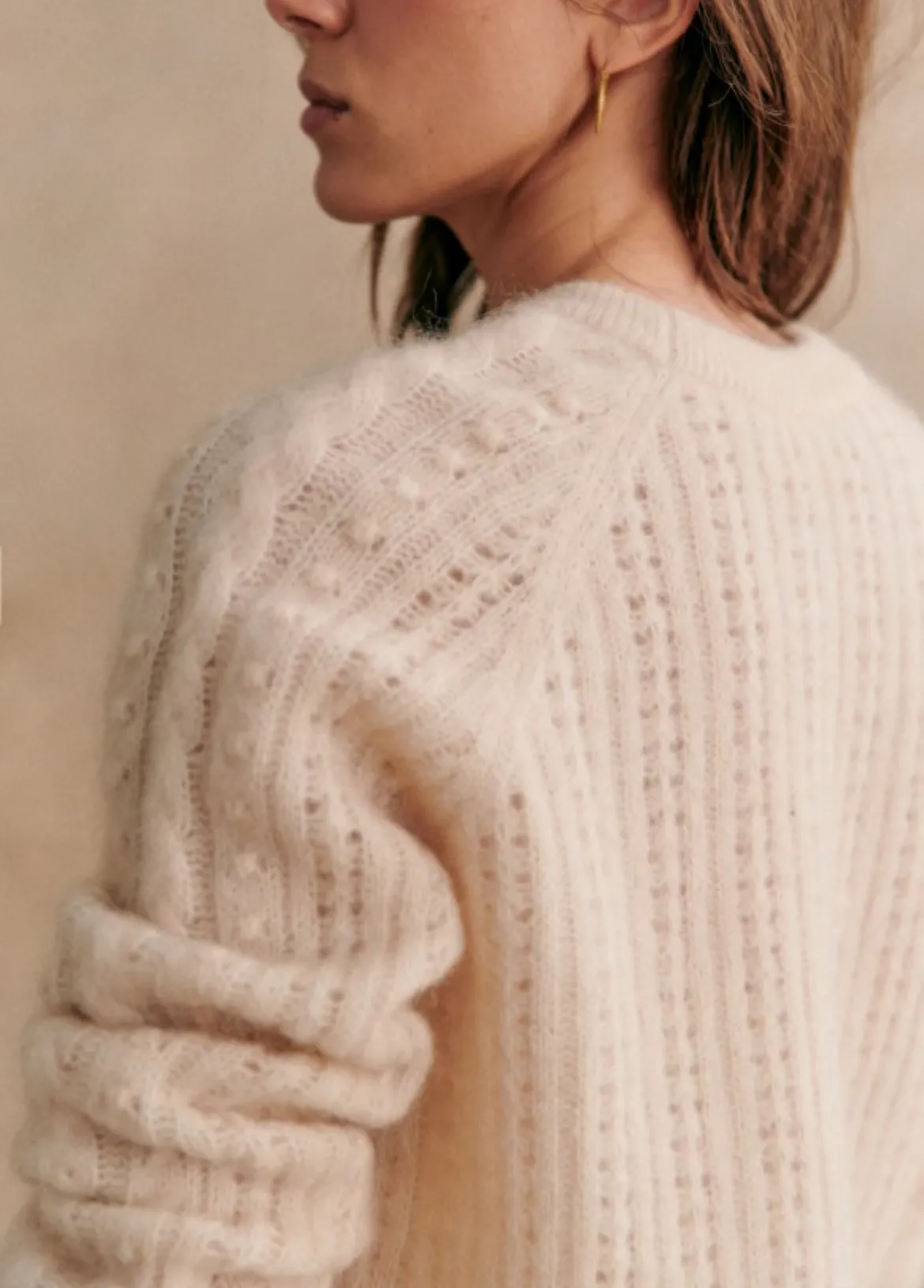 SEZANE  |Wool Long Sleeves V-neck & Crew neck