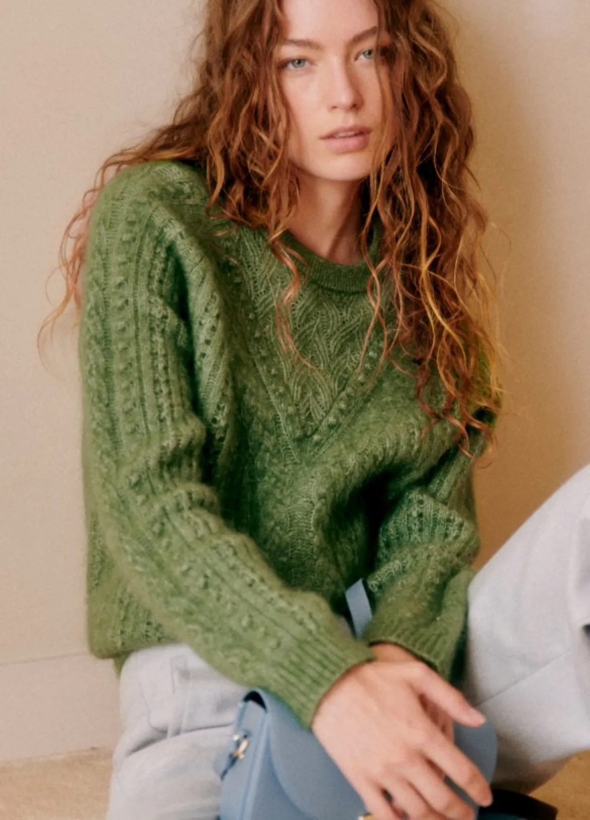 SEZANE  |Wool Long Sleeves V-neck & Crew neck