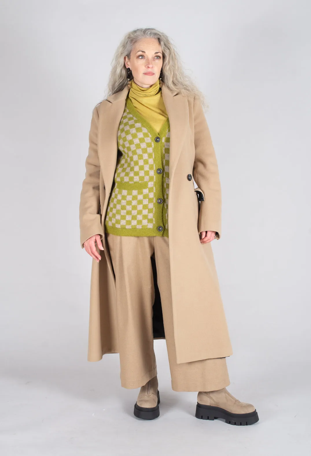 Sharon Cardigan in Green and Beige