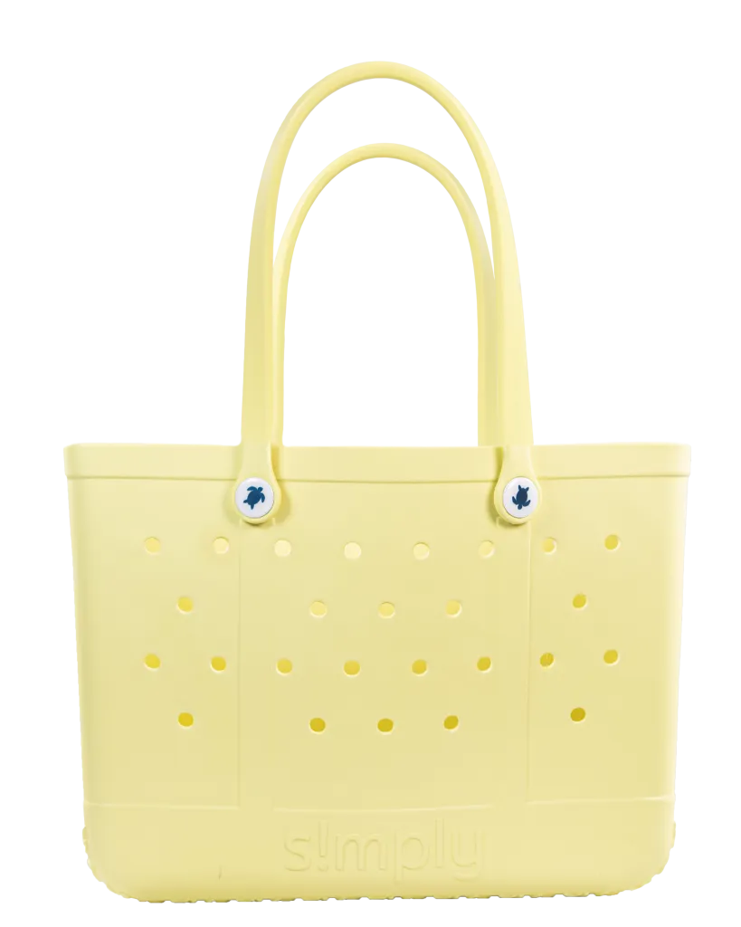 Simply Southern Solid Sun Yellow Beach Waterproof Washable Large Tote Bag