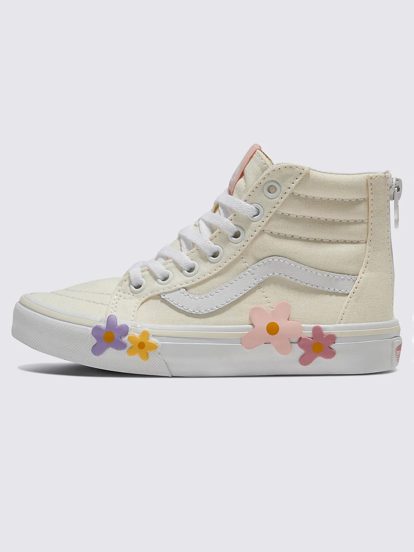 SK8-Hi Zip Flower Egret Shoes (Kids)