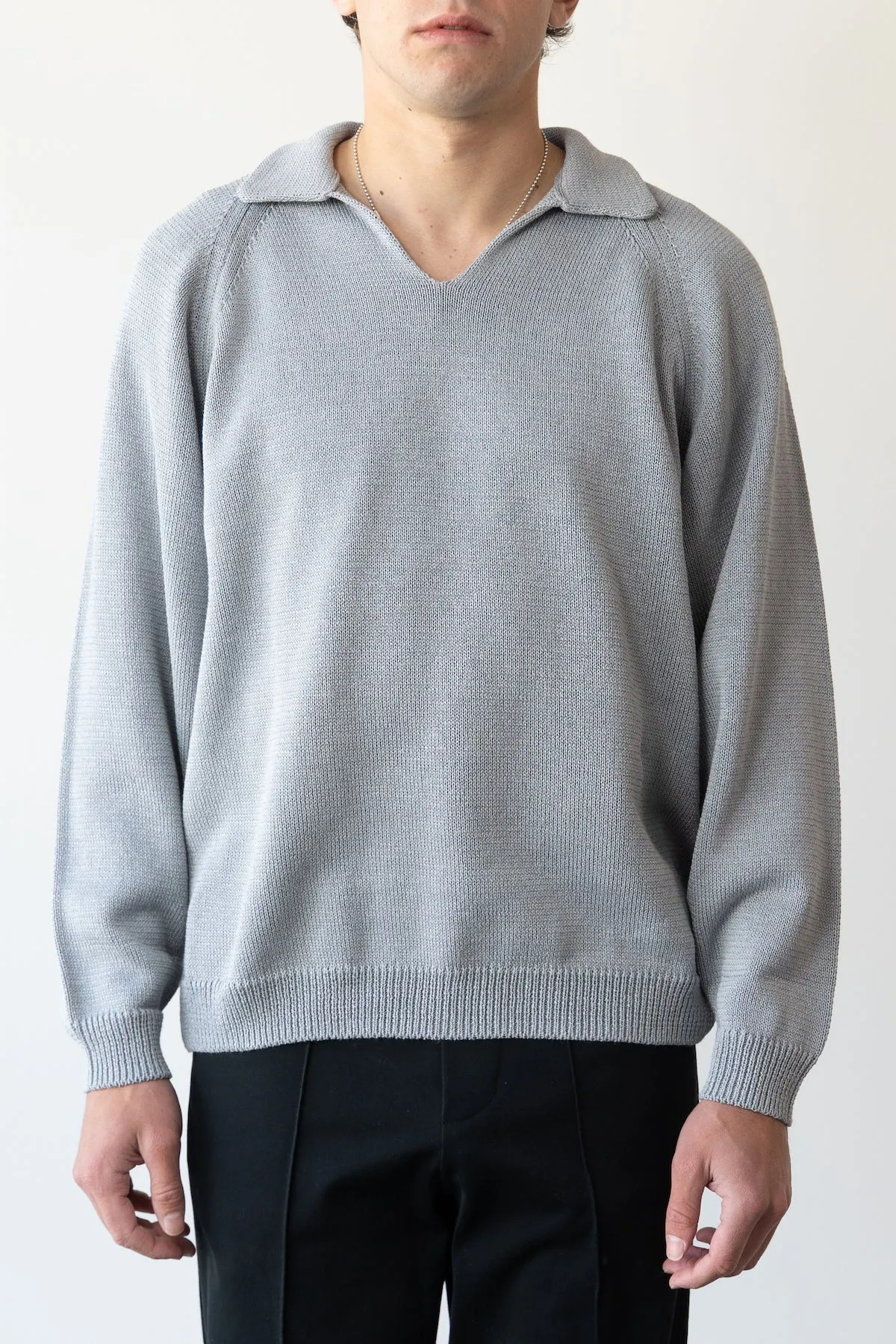 Skipper Neck Sweater - Grey