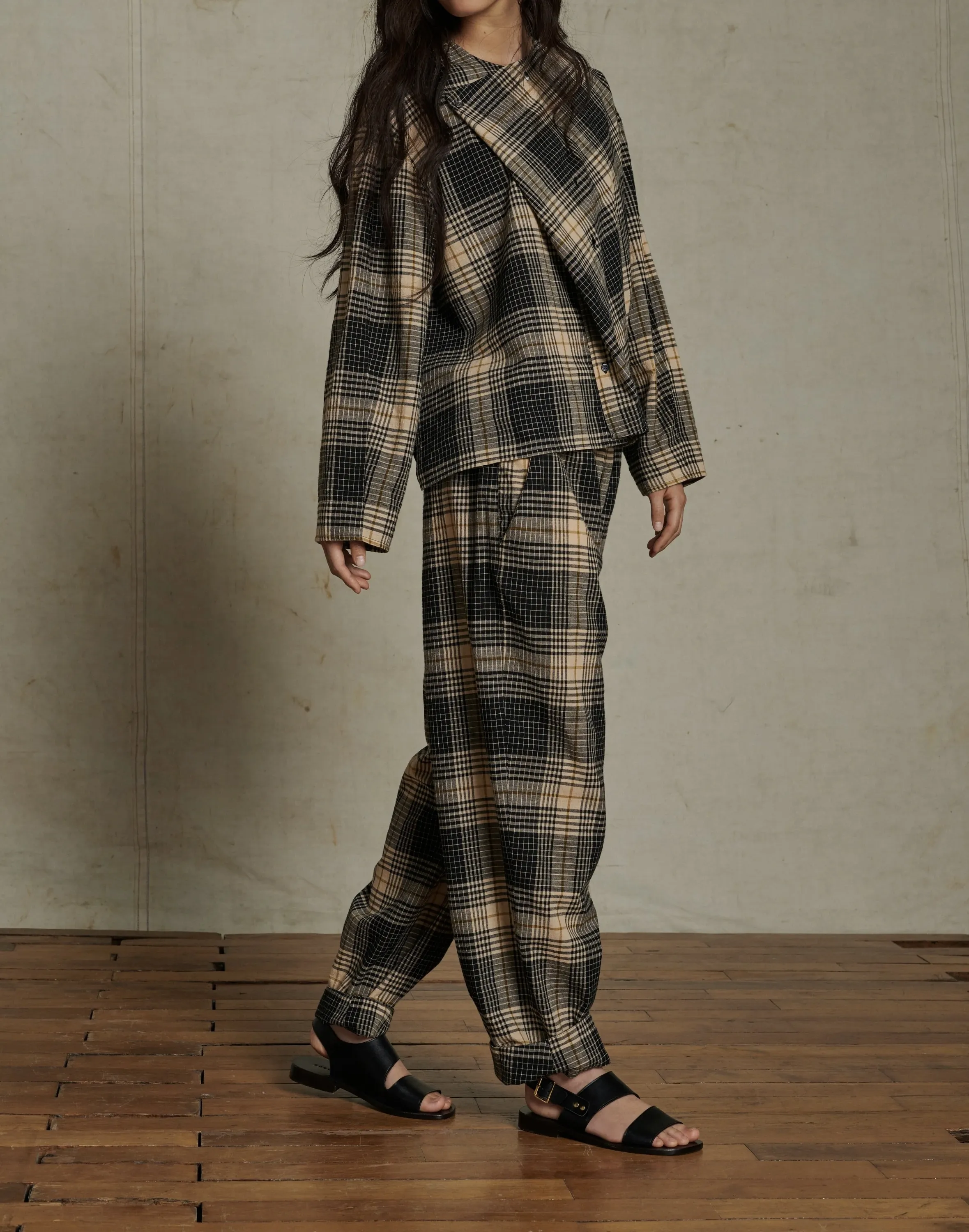 soeur  |Stripes Tartan Casual Style Long Sleeves Cotton Party Style