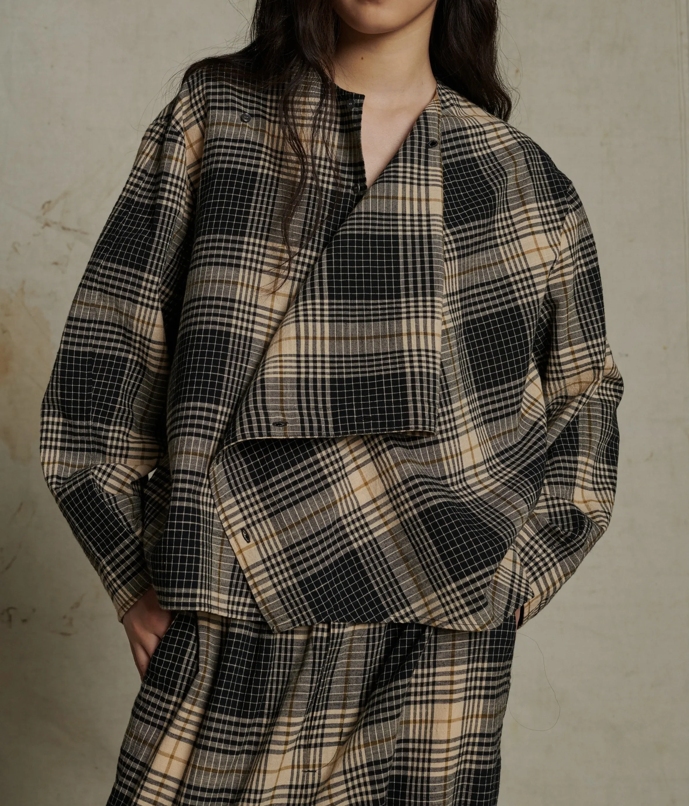 soeur  |Stripes Tartan Casual Style Long Sleeves Cotton Party Style