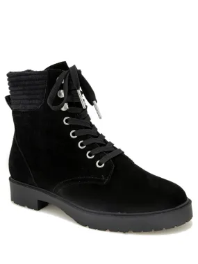 SPLENDID Womens Black Heel Pull-Tab Padded Lug Sole Sadie Round Toe Lace-Up Combat Boots M