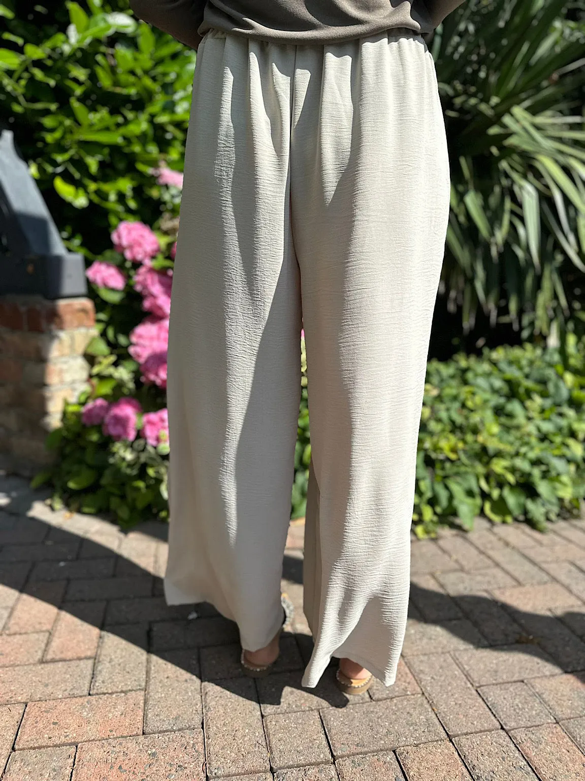 Stone Wide Leg Pocket Trousers Claudia