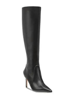 STUART WEITZMAN Womens Black 16 Shaft Padded Stuart Pointed Toe Stiletto Zip-Up Leather Heeled Boots B