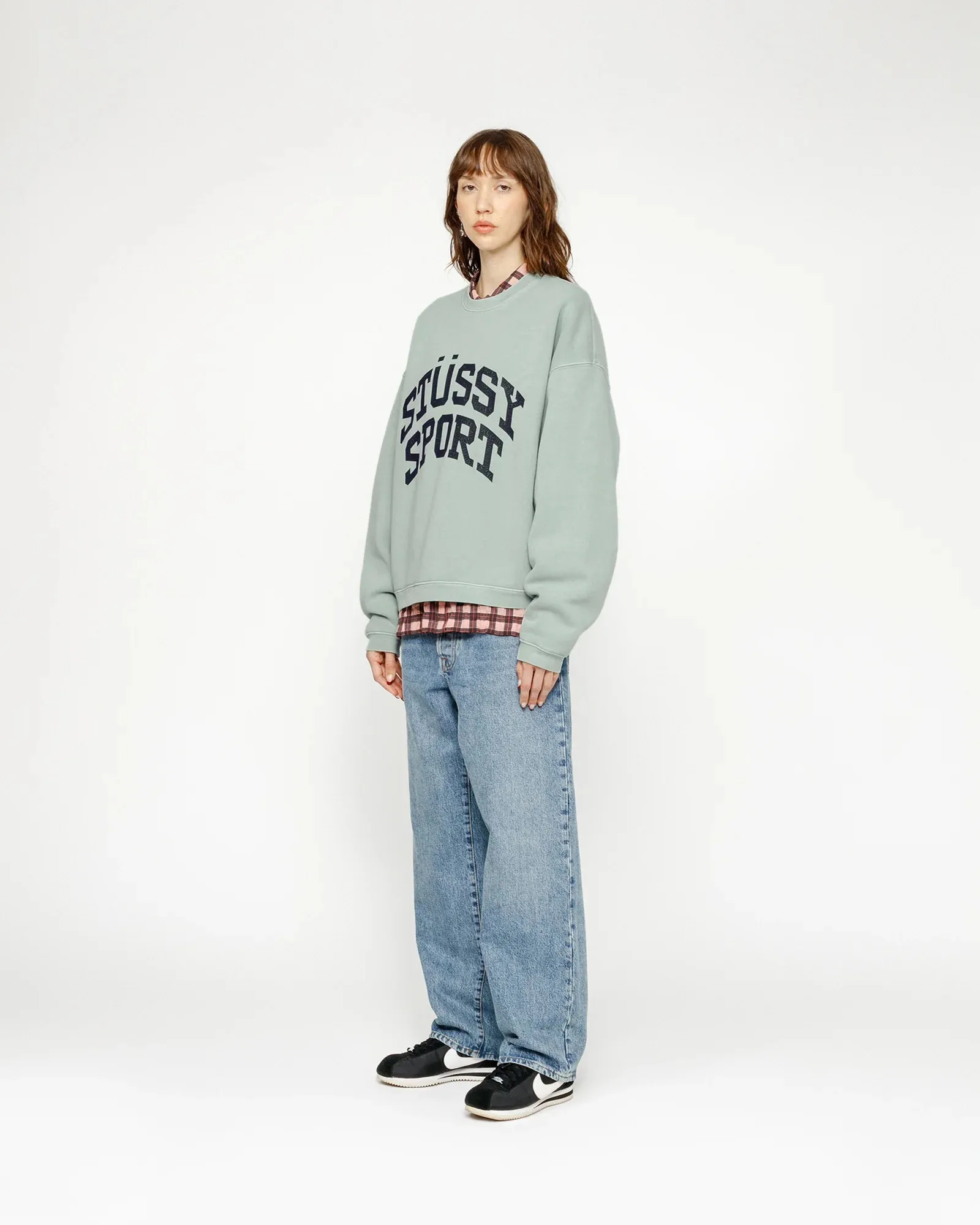 STUSSY  |Crew Neck Pullovers Unisex Street Style Long Sleeves Plain