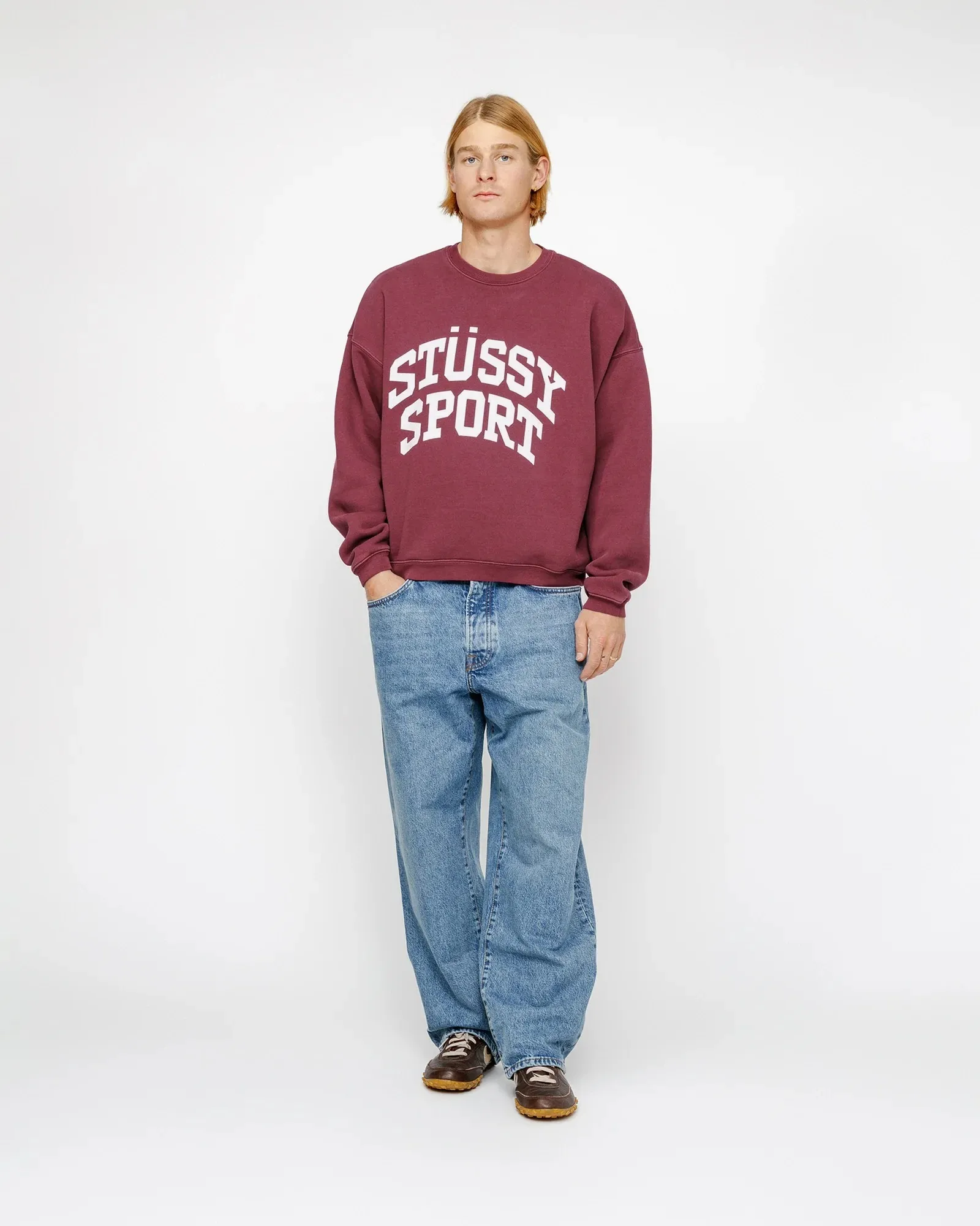 STUSSY  |Crew Neck Pullovers Unisex Street Style Long Sleeves Plain