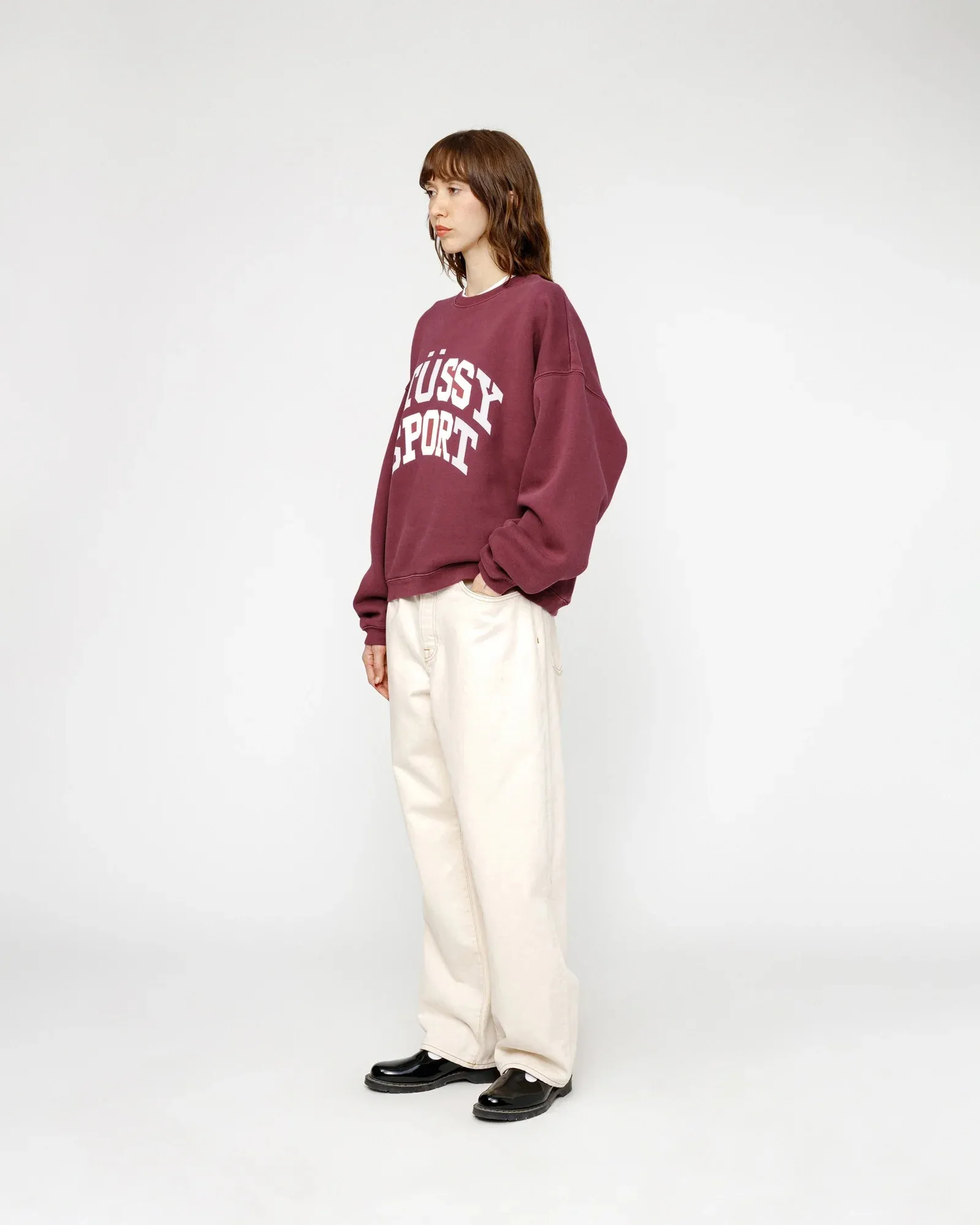 STUSSY  |Crew Neck Pullovers Unisex Street Style Long Sleeves Plain