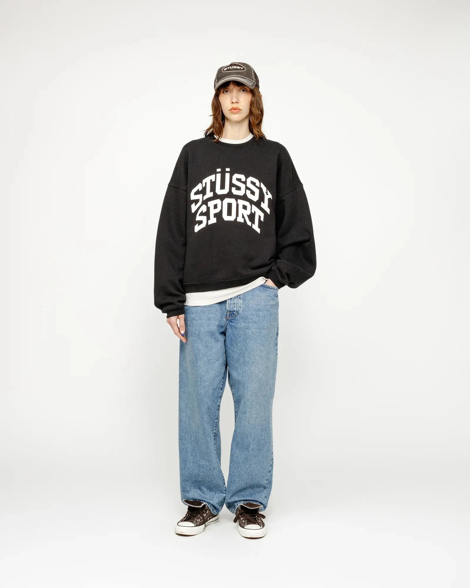 STUSSY  |Crew Neck Pullovers Unisex Street Style Long Sleeves Plain