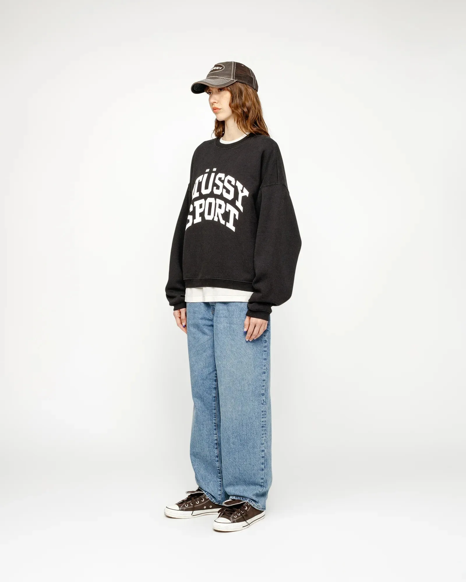 STUSSY  |Crew Neck Pullovers Unisex Street Style Long Sleeves Plain