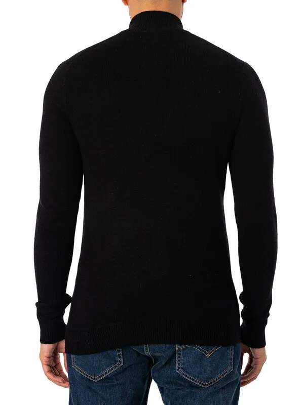 Superdry Essential Henley EMB Knit - Black