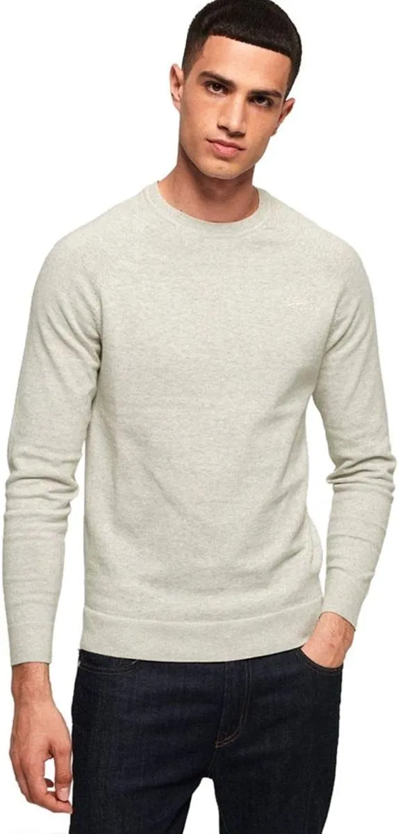 Superdry Orange Label Cotton Crew Neck Jumper Nordic Oat