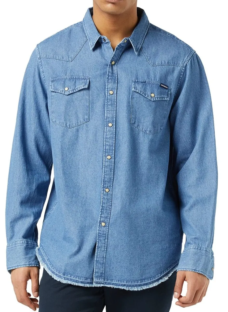 Superdry Resurrection Denim Shirt Lightwash