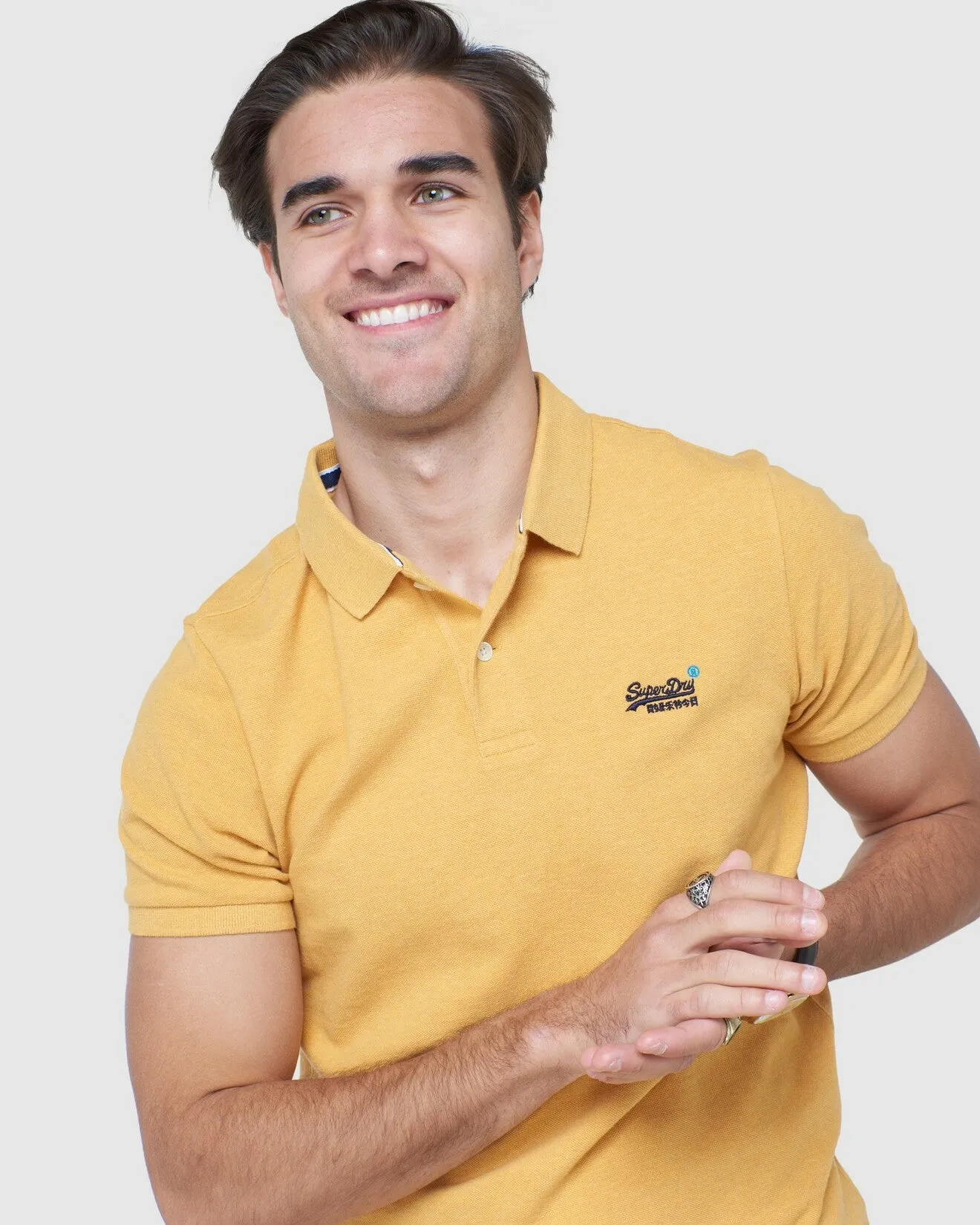 Superdry - Short Sleeve Classic Pique Polo in Ochre Marle