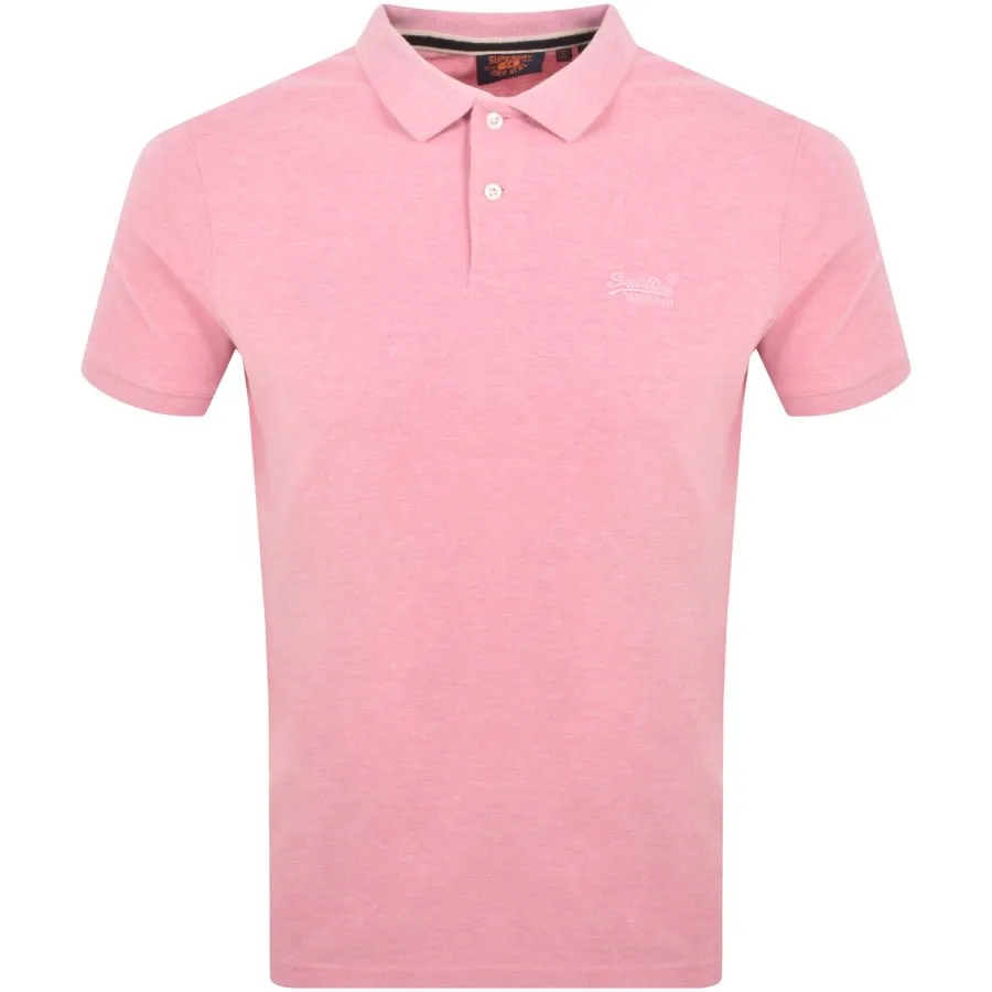 Superdry Short Sleeved Polo T Shirt Pink