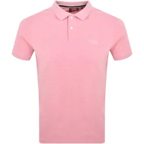 Superdry Short Sleeved Polo T Shirt Pink